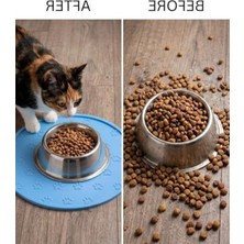 Hakay Kaymaz Silikon Mama Matı, Yıkanabilir, Havuzlu, Kedi ve Köpek Için