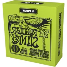 Hakay Ernie Ball Regular Slinky Nickel Wound Electric Guitar Strings  Exclusive 4-Pack - 10-46 Gauge
