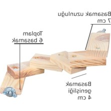 Hakay Doğal Ağaç Kuş Tüneği Merdiveni - 6 Basamak, 37 cm