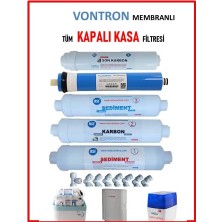 Netsu -Vontron Membranlı- İhlas Aura Cebilon-Silver ve Tüm Kapalı Kasa 5 li Su Arıtma Filtre seti