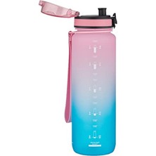 Hakay 1000 ml Kapasiteye Sahip Çift Renkli Su Matarası, Pembe-Yeşil