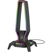 Hakay Rgb Siyah Kulaklık Standı, Ayarlanabilir Tasarım