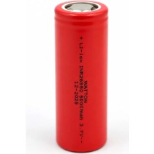Aydogan's Ayd Inr 26650 5000MAH 3.7V Li-Ion Şarj Edilebilir Pil - Kırmızı