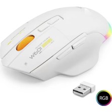 Aydogan's Ayd Dual Mode Kablosuz Gaming Mouse 12800 Dpi 7 Tuş Makro 1000Hz Rgb - Beyaz W601W