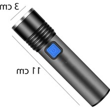 Hakay Profesyonel Ultra Güçlü T6 LED Zoom El Feneri, Taşınabilir