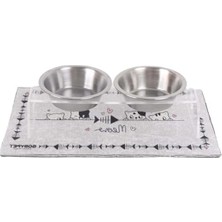 Hakay Kedi ve Köpek Mama ve Su Kabı, Çift Hazneli Pleksi Set