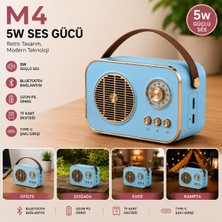 Kawigo M4 Retro Bluetooth Hoparlör 5W Kablosuz Taşınabilir Hoparlör Type-C Şarjlı Tf Kart Destekli Nostaljik Radyo Tasarım Ev, Ofis, Kamp Için Mini Bluetooth Hoparlör
