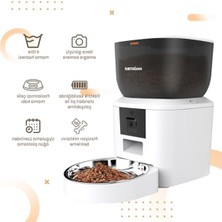 Hakay 1080P Gece Görüşlü Akıllı Otomatik Mama Kabı, 4 Lt Hazne, Metal Kase ile Uzaktan Kontrol