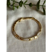 Xuping Jewelry Gold Kaplama Zirkon Taşlı Geometrik  Model Bileklik
