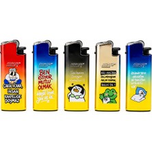 Onr Store Maya Gaz Dolumlu Elektronik Çakmak Komik Yazılı Karışık Desenli Hediyelik Model