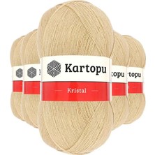 Mudanis 5 Adet Kristal Çift Katlı El Örgü Lif Ipi Sütlü Kahve K884 - Kartopu Mudanis