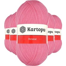 Mudanis 5 Adet Kristal Çift Katlı El Örgü Lif Ipi Koyu Pembe K1790 - Kartopu Mudanis