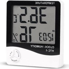 Hakay Dijital LCD Sıcaklık ve Nem Ölçer, Masa Alarmı ile Higrometre
