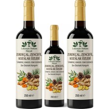 3 x 250 ml Zerdeçal, Zencefil & Kozalak Özleri Sıvı Ekstrakt Karışımı Lokman Hekim Hayat