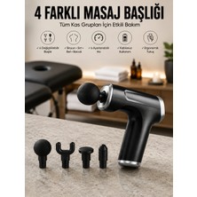 Dunai Masaj Tabancası 4 Başlıklı Kas ve Vücut Ağrıları Için Şarjlı Darbeli