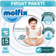 Molfix Premium 5 Beden Bebek Bezi Ultra Fırsat Paketi 66 Adet