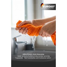 Euroist 3’lü Mikrofiber Cam Bezi 40X60 cm Turuncu | Iz Bırakmaz, Tüylenmez, Çok Amaçlı Sihirli Temizlik Bezi