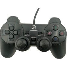 ALK Çift Titreşimli USB Kablolu Oyun Kolu Pc Uyumlu Vibration Gamepad ( Lisinya )