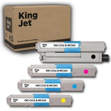 Kingjet Okı Uyumlu C332 Standart Kapasiteli 4 Renk (Takım) Muadil Toner | MC363 Uyumlu