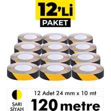Unitape Sarı Siyah Merdiven/Zemin Kaydırmaz Bant 24 mm x 10 mt 12’li Paket