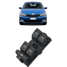 CME PARTS Skoda Fabia 3 Mk3 2014-2021 Uyumlu Sol Ön Kapı Dörtlü Cam Açma Düğmesi 5E0959857