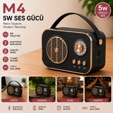 Kawigo M4 Retro Bluetooth Hoparlör 5W Kablosuz Taşınabilir Hoparlör Type-C Şarjlı Tf Kart Destekli Nostaljik Radyo Tasarım Ev, Ofis, Kamp Için Mini Bluetooth Hoparlör