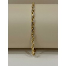 Xuping Jewelry Kadın Çelik Gold Vıp Seri Zirkon Taşlı Sarmal Model Kararmaz Bileklik