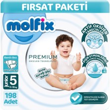 Molfix Premium 5 Beden Bebek Bezi Ultra Fırsat Paketi 66X3 198 Adet