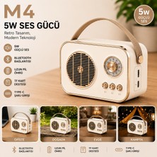 Kawigo M4 Retro Bluetooth Hoparlör 5W Kablosuz Taşınabilir Hoparlör Type-C Şarjlı Tf Kart Destekli Nostaljik Radyo Tasarım Ev, Ofis, Kamp Için Mini Bluetooth Hoparlör