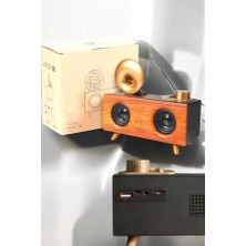 Fiberliz Bluetooth Hoparlör Ahşap Klasik Retro Gramofon Bluetooth Müzik Kutusu