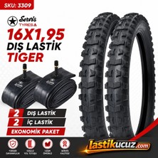 Servis 16X1.95 Dış Lastik (Tıger) Bisiklet Lastiği +Iç Lastiği (2 Şer Adet Takım)