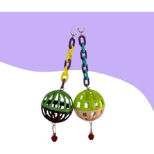 Hakay 2'li Renkli Çıngıraklı Kuş Top Oyuncak - 7 cm