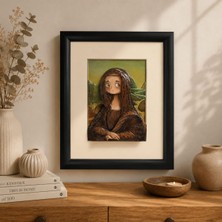 Masal Gurumi Mona Lisa 3D Rölyef Çerçeve (Leonardo Da Vinci) DEKORATİF DUVAR MASA SÜSÜ