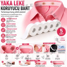 İnfeta 5 Adet Bant Şeklinde Yaka Leke Koruyucu Bant | Ter ve Kir Lekelerine Karşı Görünmez Koruma
