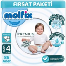 Molfix Premium 4 Beden Bebek Bezi Ultra Fırsat Paketi 86 Adet