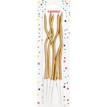 Candele 6'lı Kıvrımlı Pasta Mumları Pasta Süsleme Doğum Günü Parti