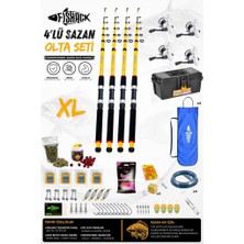 Full Set Profesyonel 4'lü Sazan Olta Seti - Xl - Kırılmaz Kamış - 3.60M/50-GR