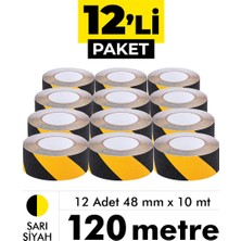 UniTape Sarı Siyah Merdiven/Zemin Kaydırmaz Bant 48 mm x 10 mt 12’li Paket