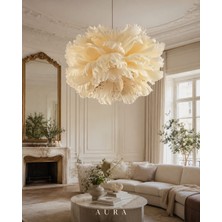 Aura Design Studio Aura Krem Renk Dev Çiçek Formlu Sarkıt Avize