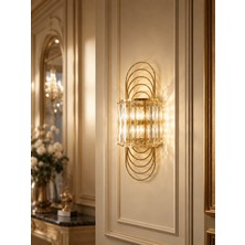 Nazarium Yonca Gold Kasa Dekoratif Ledli Duvar Aplik Pilli ve Elektrikli 3200K Gün Işığı