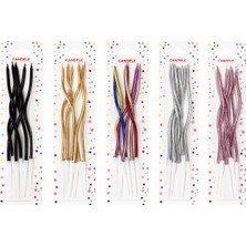 Candele 6'lı Kıvrımlı Pasta Mumları 5 Adet x 6 = 30 Mum Pasta Süsleme Doğum Günü Parti
