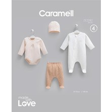 Caramell %100 Pamuk 4lü Tulumlu Mini Travel Set 0-3 Ay 50-56 cm Kahve CRML.ZE2282.KAHV