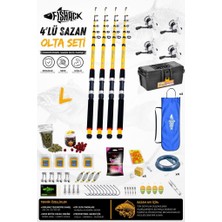 Full Set Profesyonel 4'lü Sazan Olta Seti - L - Kırılmaz Kamış - 3.30M/50-GR