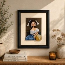 Masal Gurumi Broglie Prensesi 3D Rölyef Çerçeve ( Jean-Auguste-Dominique Ingres) DEKORATİF DUVAR MASA SÜSÜ
