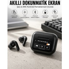 Teknodayım Kablosuz Bluetooth Kulaklık Ekranlı Uzun Şarj Süreli Anc Destekli