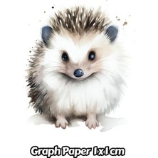 Belirtilmemiş Independently Published Watercolor Hedgehog Graph Paper 1x1 Cm: 1cm Squared Grid Paper | Gift For P