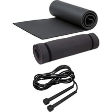 Esranın Dünyası Pilates Yo Matı 7 mm ve Atlama Ipi Pilates Egzersiz Seti Evde Spor Seti, Tek Ebat, DOP9713860FFER, Siyah