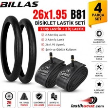 Esranın Dünyası 26X1.95 B81 Bisiklet Lastik Seti 2 Adet Dış Lastik + 2 Adet Iç Servis Lastik 26 Jant Mtb Şehir Bisikleti Uyumlu