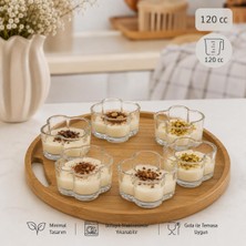 MODA OZY 6 Lı Cam Puding Tatlı Dondurma Kahvaltılık Kase Seti Çerezlik Magnolya  Sunum Kasesi 120CC