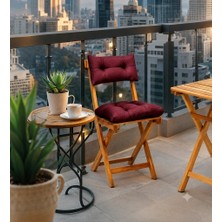 Yuvina Yaslanmalı Takım Sandalye Minderi-40*40-40-25-Bağcıklı